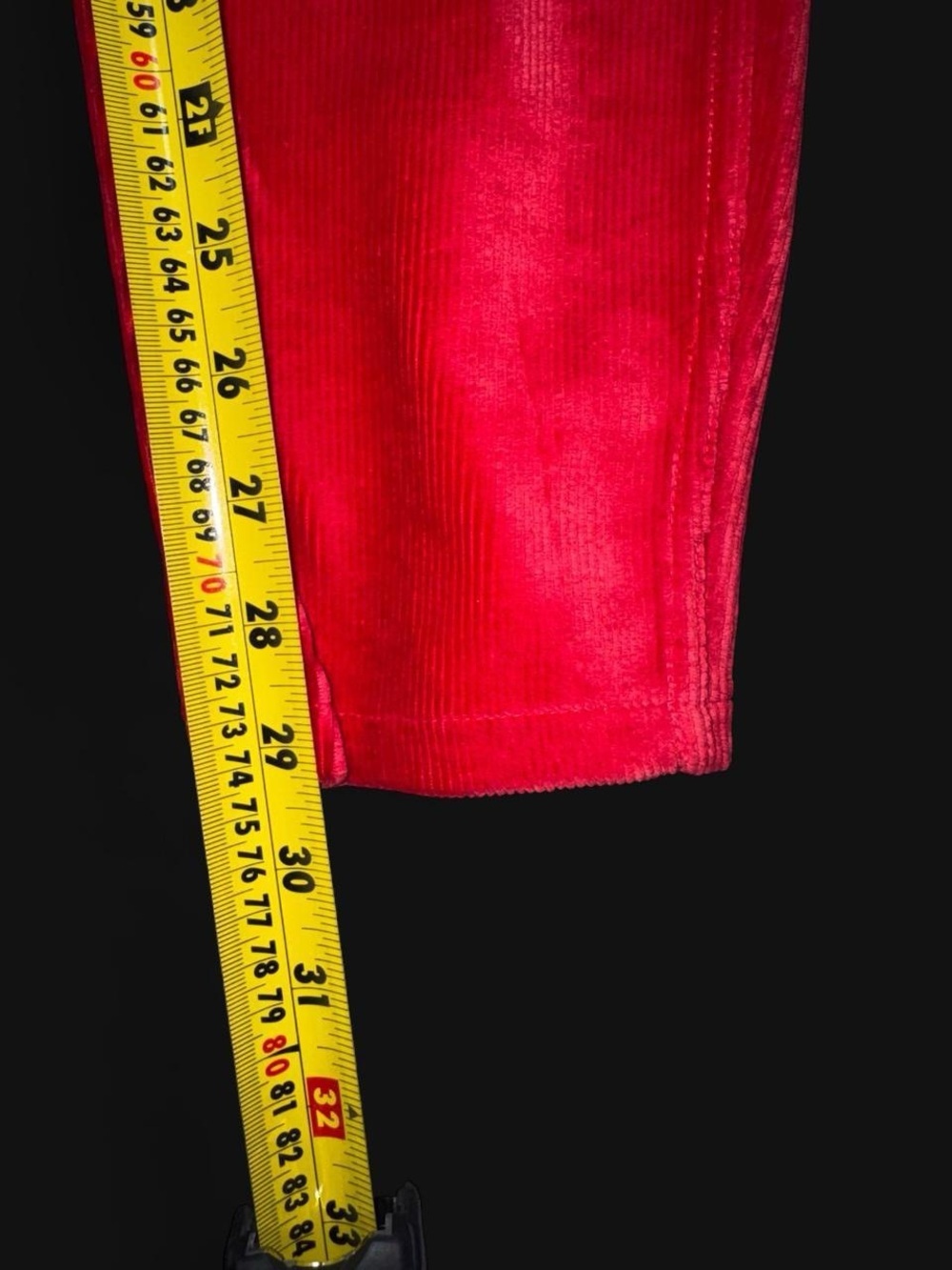 HUE Red Velour Corduroy Stretch Leggings Pants Women’s XL Pull-On Skinny - Picture 2 of 5
